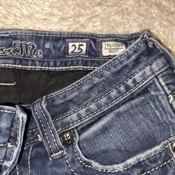 Miss Me Women's Embellished Blue Denim Jeans - Picture 2 of 6